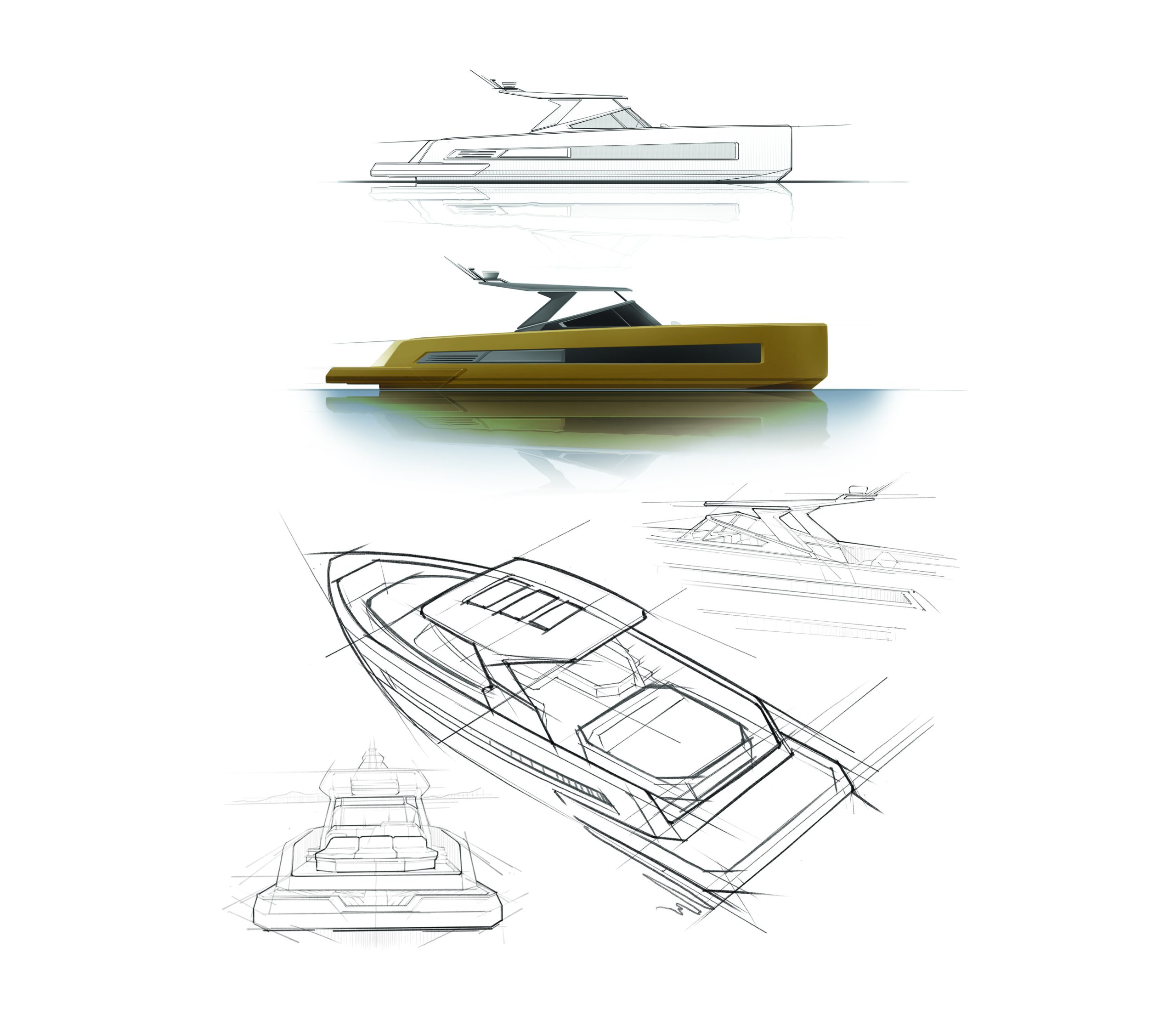 Motorowy 45 — powerboat, render 3D | DRAFTXL